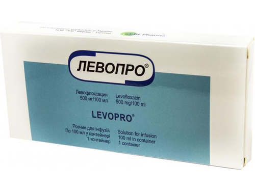 Ціни на Левопро розчин для інф. 500 мг/100 мл конт. 100 мл