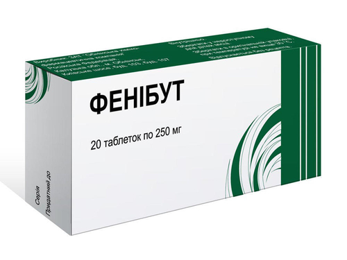 Ціни на Фенібут табл. 250 мг №20 (10х2)