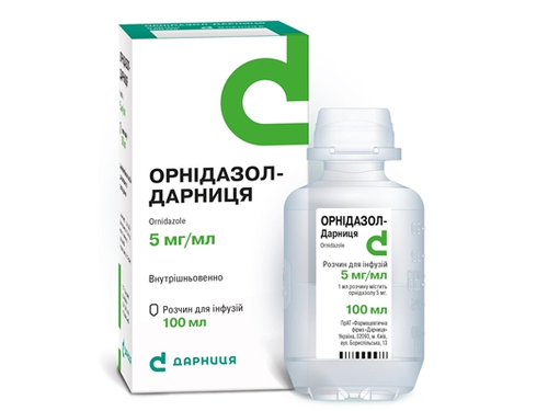 Ціни на Орнідазол-Дарниця розчин для інф. 5 мг/мл фл. 100 мл