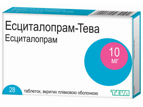 Ціни на Есциталопрам-Тева табл. в/о 10 мг №28 (14х2)