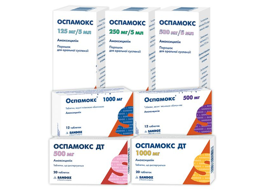 Ціни на Оспамокс ДТ табл. дисперг. 500 мг №20 (10х2)