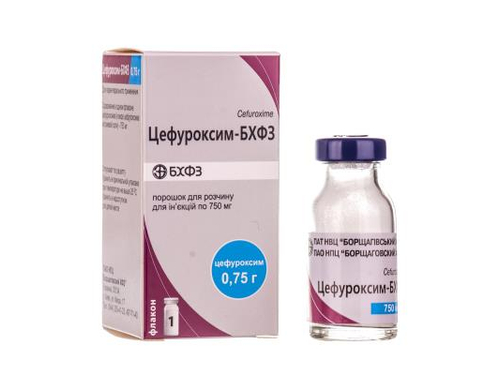 Ціни на Цефуроксим-БХФЗ пор. для розчину для ін. 750 мг фл. №1