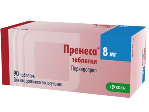 Ціни на Пренеса табл. 8 мг №90 (10х9)