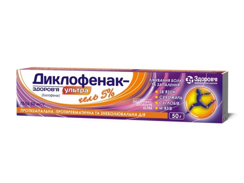 Цены на Диклофенак-Здоровье ультра гель 50 мг/г туба 50 г