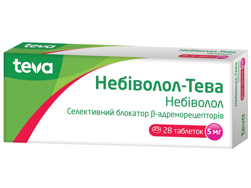 Ціни на Небіволол-Тева табл. 5 мг №28 (7х4)