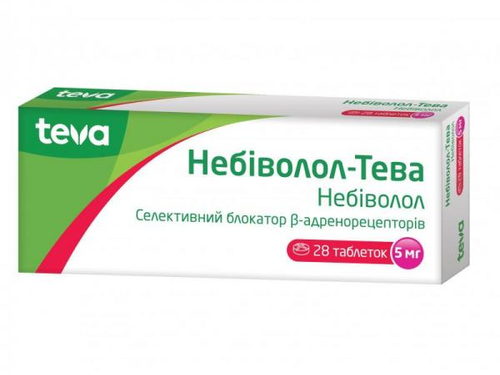 Ціни на Небіволол-Тева табл. 5 мг №28 (14х2)