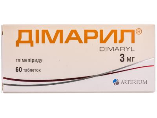 Цены на Димарил табл. 3 мг №60 (10х6)