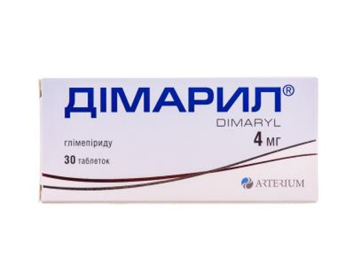 Димарил табл. 4 мг №30 (10х3)