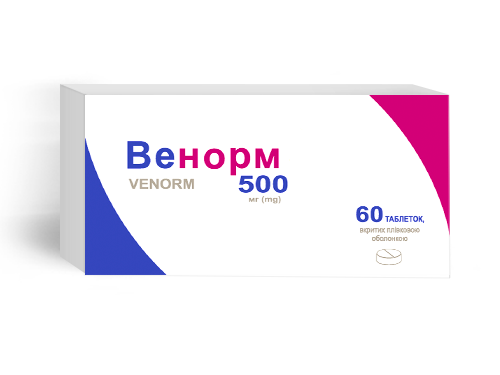 Цены на Венорм табл. п/о 500 мг №60 (10х6)