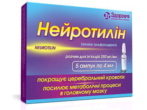 Ціни на Нейротилін розчин для ін. 250 мг/мл амп. 4 мл №5