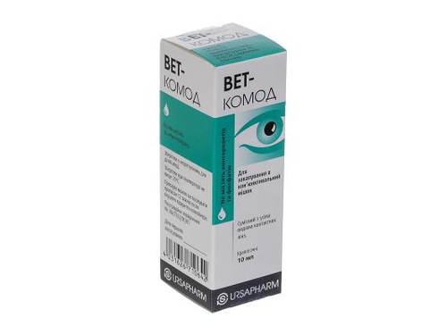 Вет-Комод краплі очні 20 мг/мл конт. 10 мл