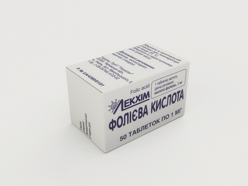 Фолиевая кислота табл. 1 мг конт. №50