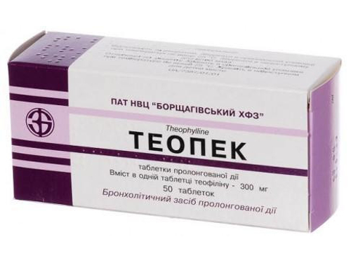 Теопэк табл. 300 мг №50 (10х5)