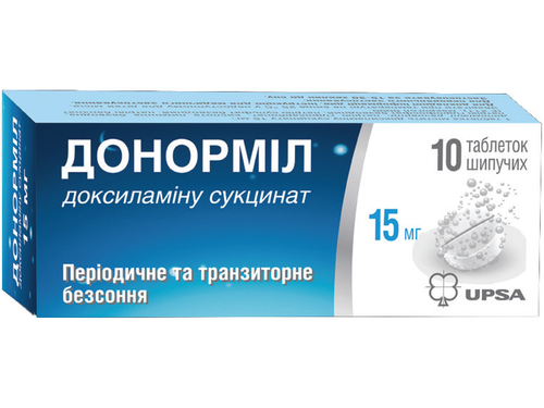Донорміл табл. шип. 15 мг №10