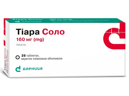 Цены на Тиара Соло табл. п/о 160 мг №28 (14х2)