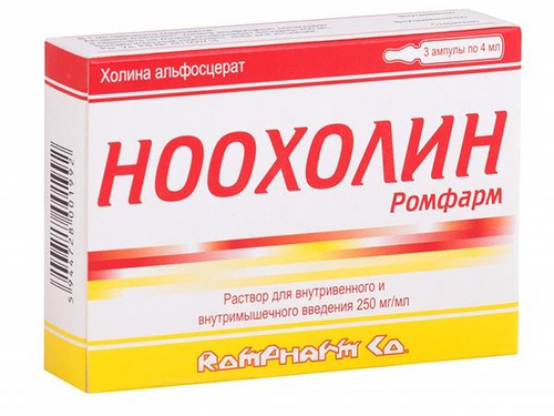 Ноохолін розчин для ін. 250 мг/мл амп. 4 мл №3