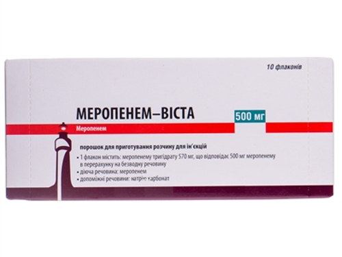 Меропенем-Виста пор. для раствора для ин. 500 мг фл. №10