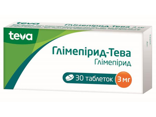 Цены на Глимепирид-Тева табл. 3 мг №30 (10х3)