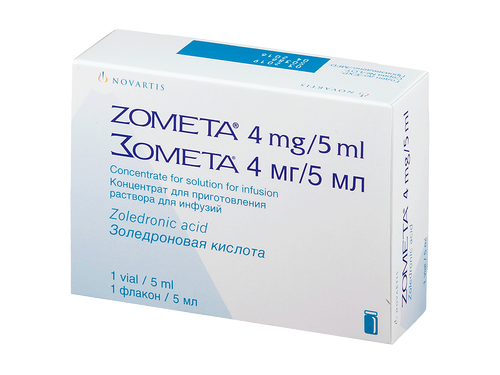 Зомета конц. для розчину для інф. 4 мг/5 мл фл. 5 мл №1