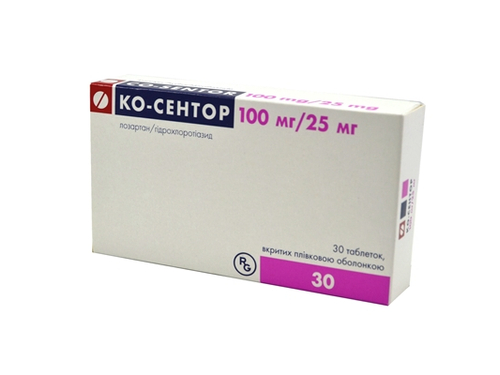 Ко-Сентор табл. в/о 100 мг/25 мг №30 (10х3)