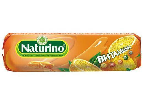 Ціни на Naturino паст. з вітамінами та натуральним соком апельсин 33,5 г
