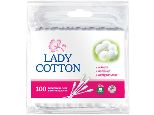 Ціни на Ватні палички Lady Cotton пакет, 100 шт.