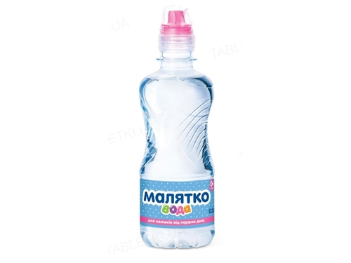Вода питьевая детская Малятко негазированная, с доз. 0,33 л