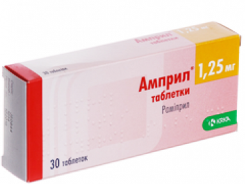 Ціни на Амприл табл. 1,25 мг №30 (10х3)