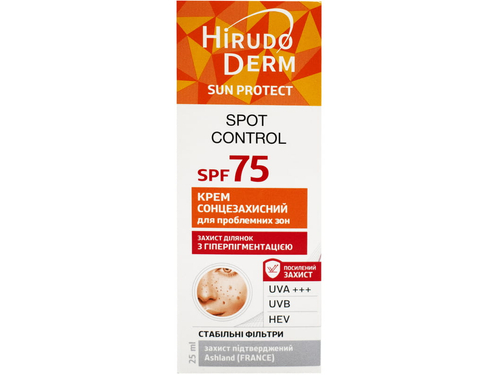 Цены на Крем солнцезащитный Hirudo Derm Sun Protect Spot Control для проблемных зон SPF 75+ 25 мл
