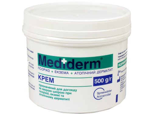 Цены на Mediderm крем при псориазе, экземе и атопическом дерматите банка 500 г
