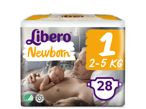 Подгузники для детей Libero Newborn размер 1, 2-5 кг, 28 шт.