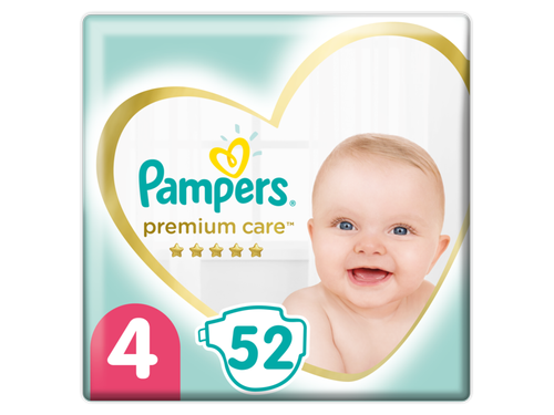 Подгузники для детей Pampers Premium Care размер 4, 9-14 кг, 52 шт.