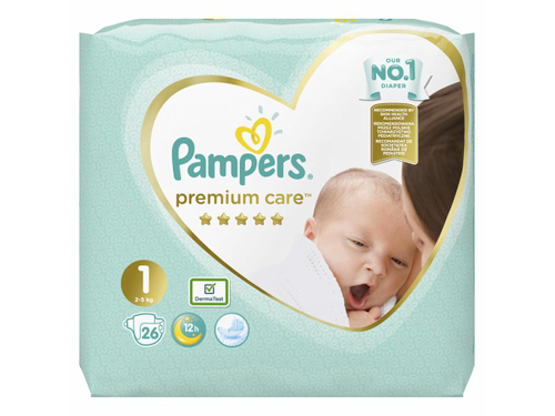 Ціни на Підгузки для дітей Pampers Premium Care розмір 1, 2-5 кг, 26 шт.