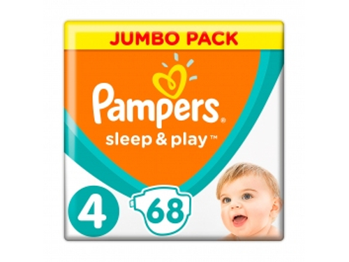 Підгузки для дітей Pampers Sleep & Play розмір 4, 9-14 кг, 68 шт.