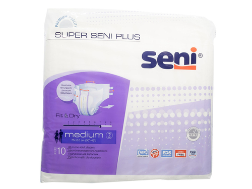 Ціни на Підгузки для дорослих Seni Super Plus Medium розмір M-2, 10 шт.