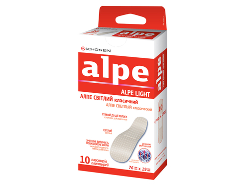 Пластир Alpe світлий класичний 76 х 19 мм, 10 шт.