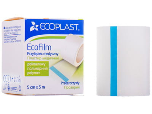 Ціни на Пластир Ecoplast EcoFilm полімерний водостійкий в котушці 5 см x 5 м, папер. упак.