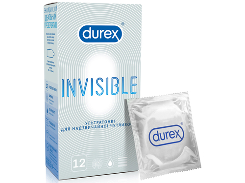 Презервативи Durex Inivisible ультратонкі 12 шт.