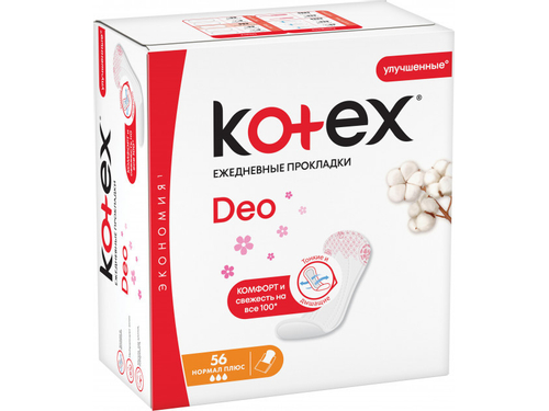 Прокладки щоденні Kotex Deo нормал плюс 56 шт.