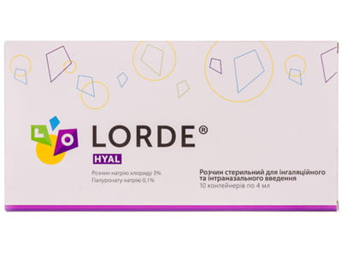 Lorde hyal розчин стерильний для інг. та інтраназал. введення 3% конт. 4 мл №10