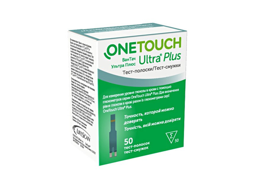 Тест-полоски One Touch Ultra Plus для глюкометра 50 шт.