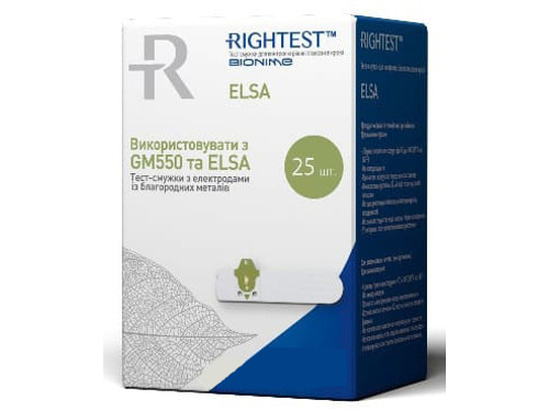 Тест-смужки Bionime Rightest Elsa GМ 550 для глюкометра 25 шт.