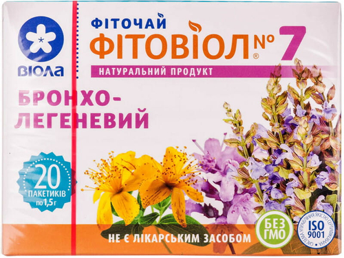 Цены на Фиточай Фитовиол №7 бронхо-легочный фильтр-пакет 1,5 г №20