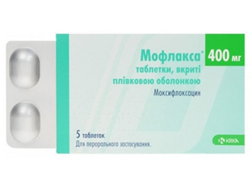 Ціни на Мофлакса табл. в/о 400 мг №5