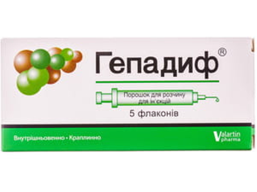 Цены на Гепадиф пор. для раствора для ин. фл. 942,05 мг №5