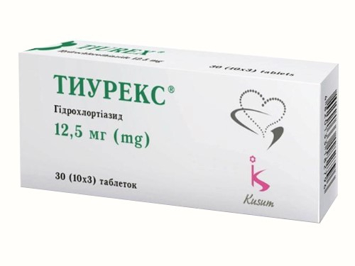 Ціни на Тиурекс табл. 12,5 мг №30 (10х3)