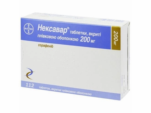 Ціни на Нексавар табл. в/о 200 мг №112 (28х4)