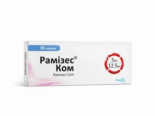 Ціни на Рамізес Ком табл. 5 мг/12,5 мг №30 (10х3)