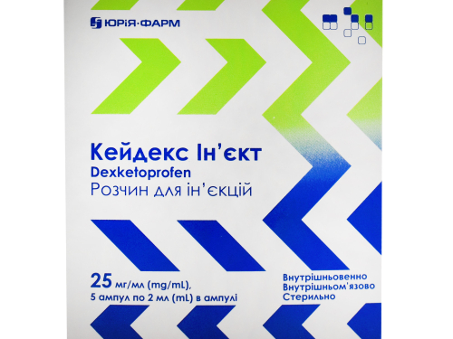 Ціни на Кейдекс ін'єкт розчин для ін. 25 мг/мл амп. 2 мл №5