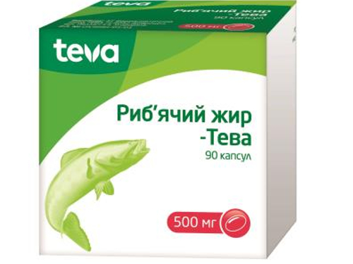 Ціни на Рибʼячий жир-Тева капс. 500 мг №90 (10х9)